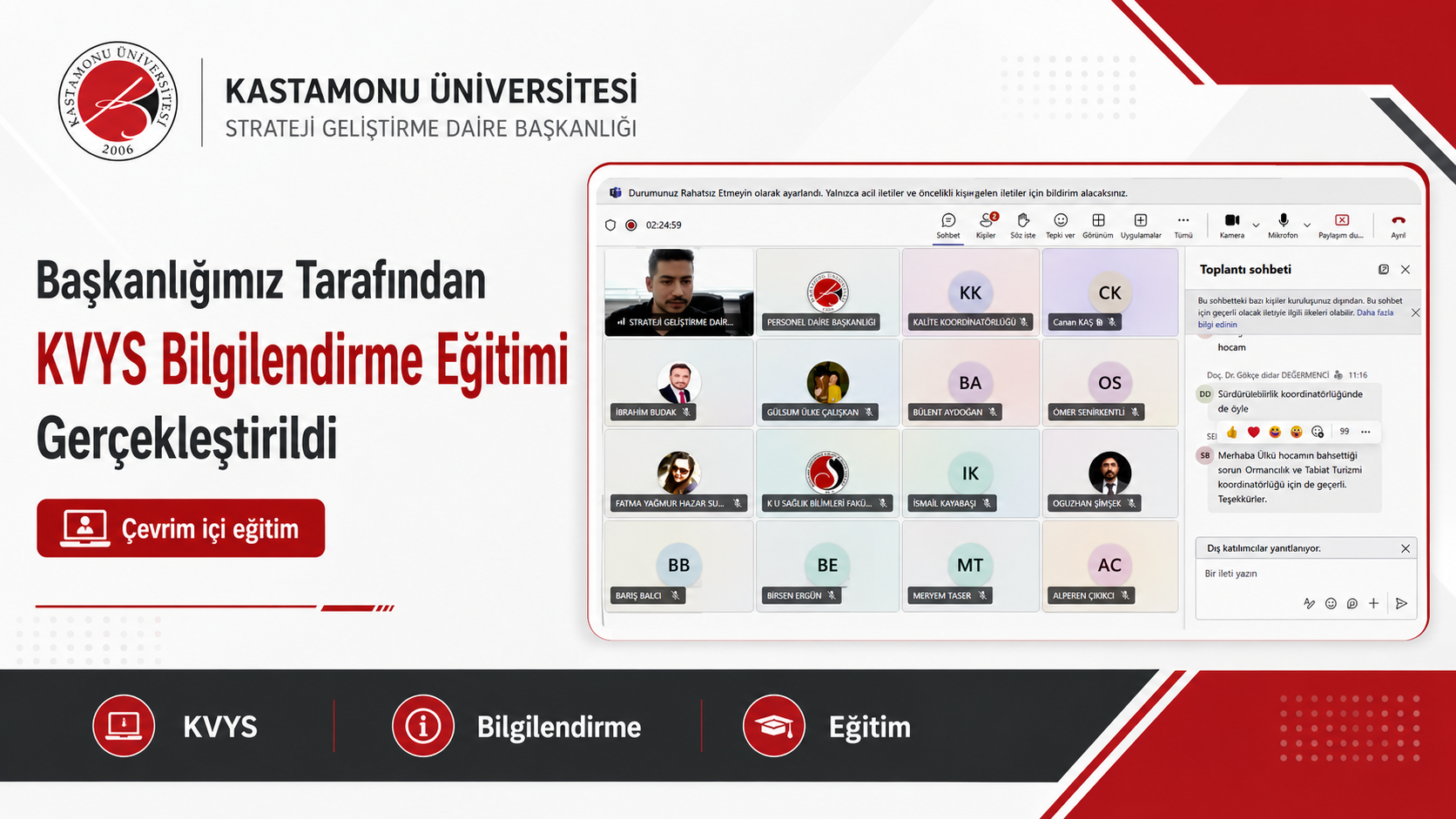 Başkanlığımız Tarafından KVYS Bilgilendirme Eğitimi Gerçekleştirildi